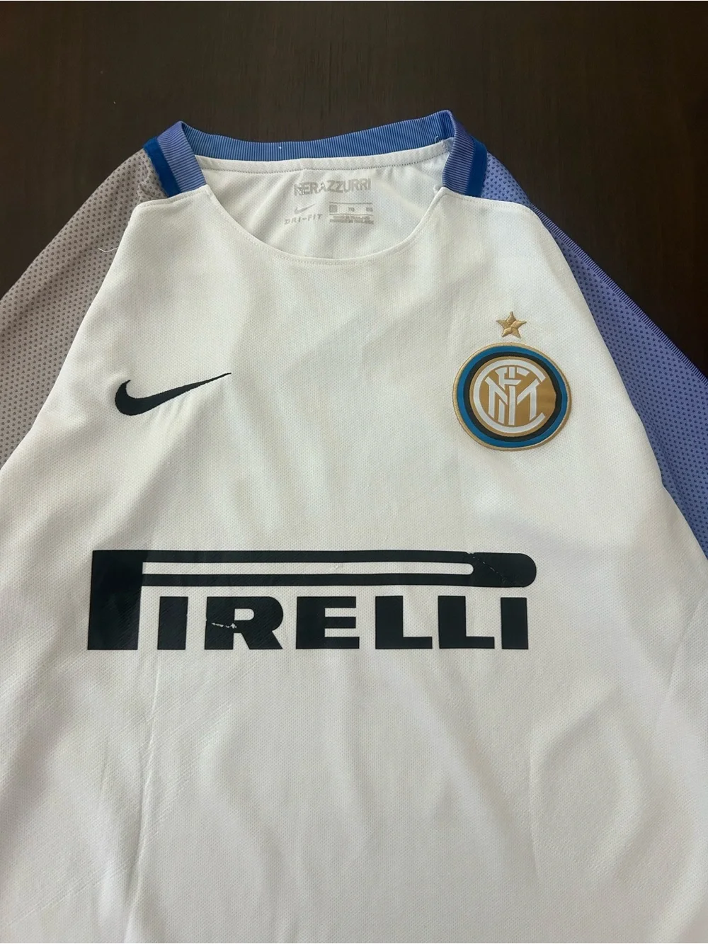 Nike Inter Milan 2017 2018 Away Soccer Player Issued Jersey Shirt Pirelli Mens M